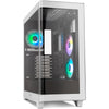 PC-Gehäuse NOX Hummer ETHER mit gebogenem Glas, schwarz-weiß, USB-C, Gaming