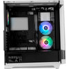 PC-Gehäuse NOX Hummer ETHER mit gebogenem Glas, schwarz-weiß, USB-C, Gaming