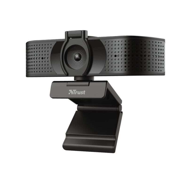 Webcam Trust Teza 4K UHD mit Autofokus, zwei Mikrofonen, USB-Anschluss, schwarz, mit Clip/Ständer