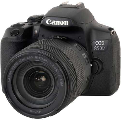 Canon EOS 850D – Digitalkamera – Spiegelreflexkamera – 24,1 MP – APS-C – 4K / 30 fps – 7,5-facher optischer Zoom, Objektiv EF-S 18–135 mm IS USM – WLAN, Bluetooth – schwarz
