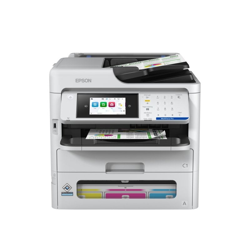 Epson WorkForce Pro EM-C800RDWF Tintenstrahl-Farb-Multifunktionsdrucker mit WLAN, Duplexdruck und Sicherheitsfunktionen