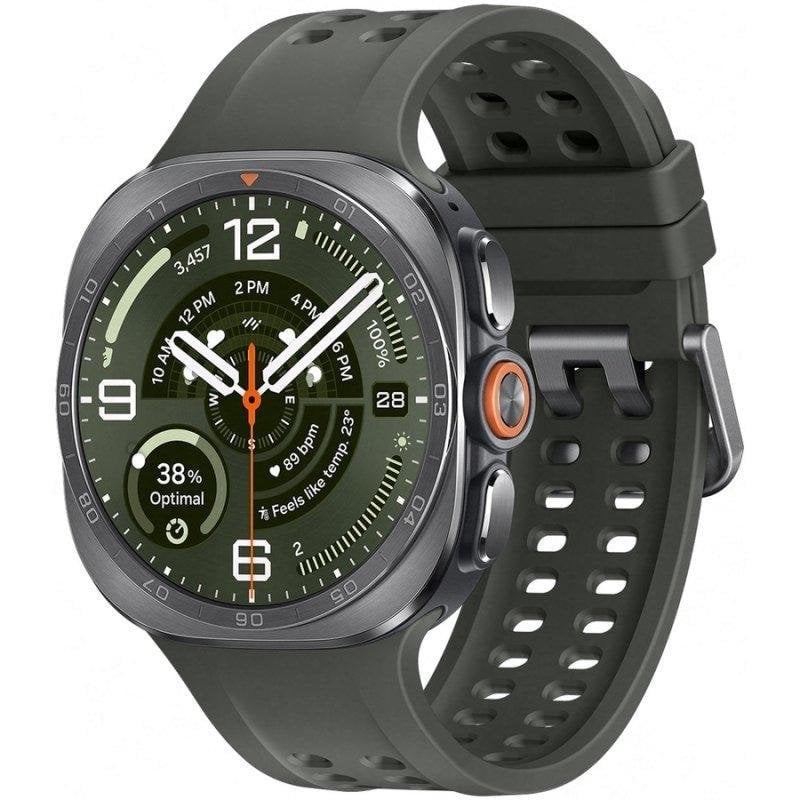 Samsung Galaxy Watch Ultra2 4G LTE 47 mm Titan Silber, grünes Armband