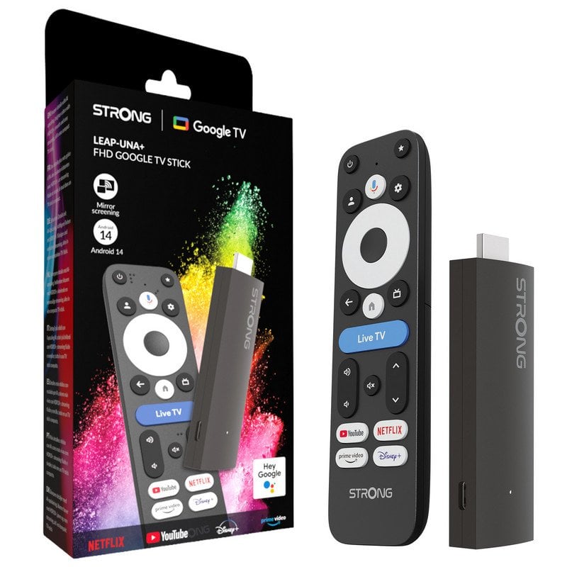 Streaming-Stick Strong LEAP UNA+ Full HD Google TV Wi-Fi 5 8 GB KI HDR10+