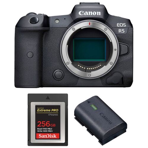 Canon EOS R5 (ohne Objektiv) + SanDisk 256 GB Extreme PRO CFexpress Typ B + Canon LP-E6NH