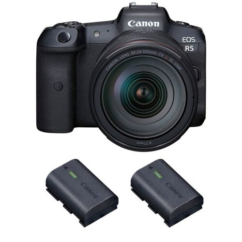 Canon EOS R5 + RF 24–105 mm f/4L IS USM + 2 Canon LP-E6NH