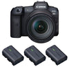 Canon EOS R5 + RF 24–105 mm f/4L IS USM + 3 Canon LP-E6NH